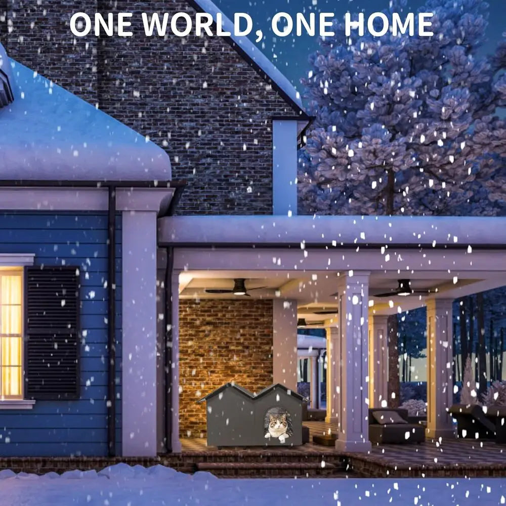 Heated Cat House With Elevated Bed For Indoor Outdoor Use Insulated Waterproof