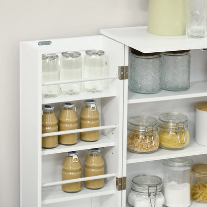 Homcom Freestanding Kitchen Pantry Cabinet With Double Doors