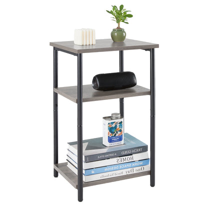 JHK Two Tier End Table With Adjustable Feet Space Saving