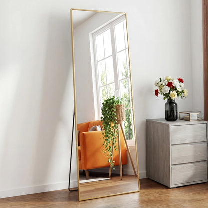 JHK Arched Full Length Mirror With Free Standing Aluminum Frame