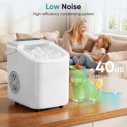 Portable Countertop Ice Maker With Rapid Ice Production And Handle