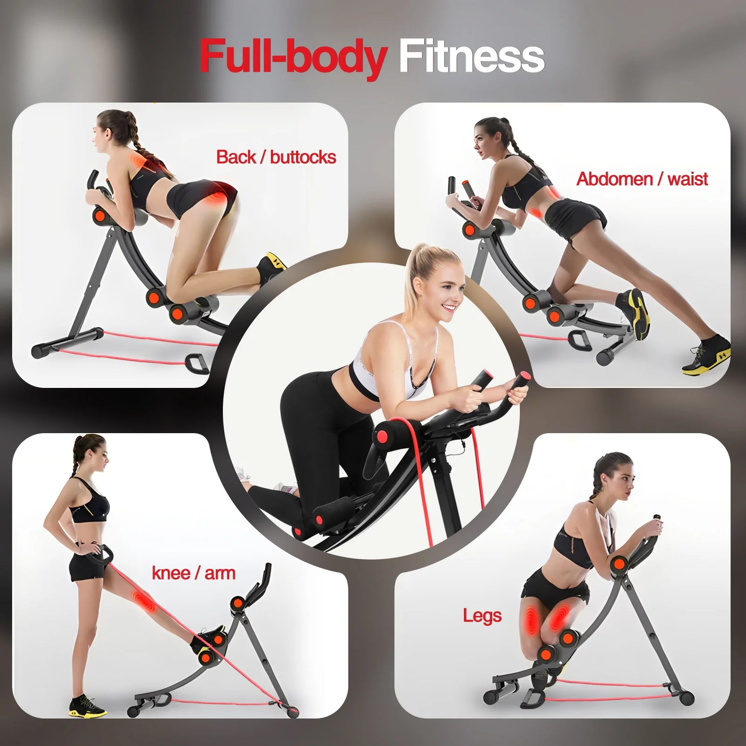 GIKPAL Foldable Ab Machine Core Trainer For Home Gym LCD Display