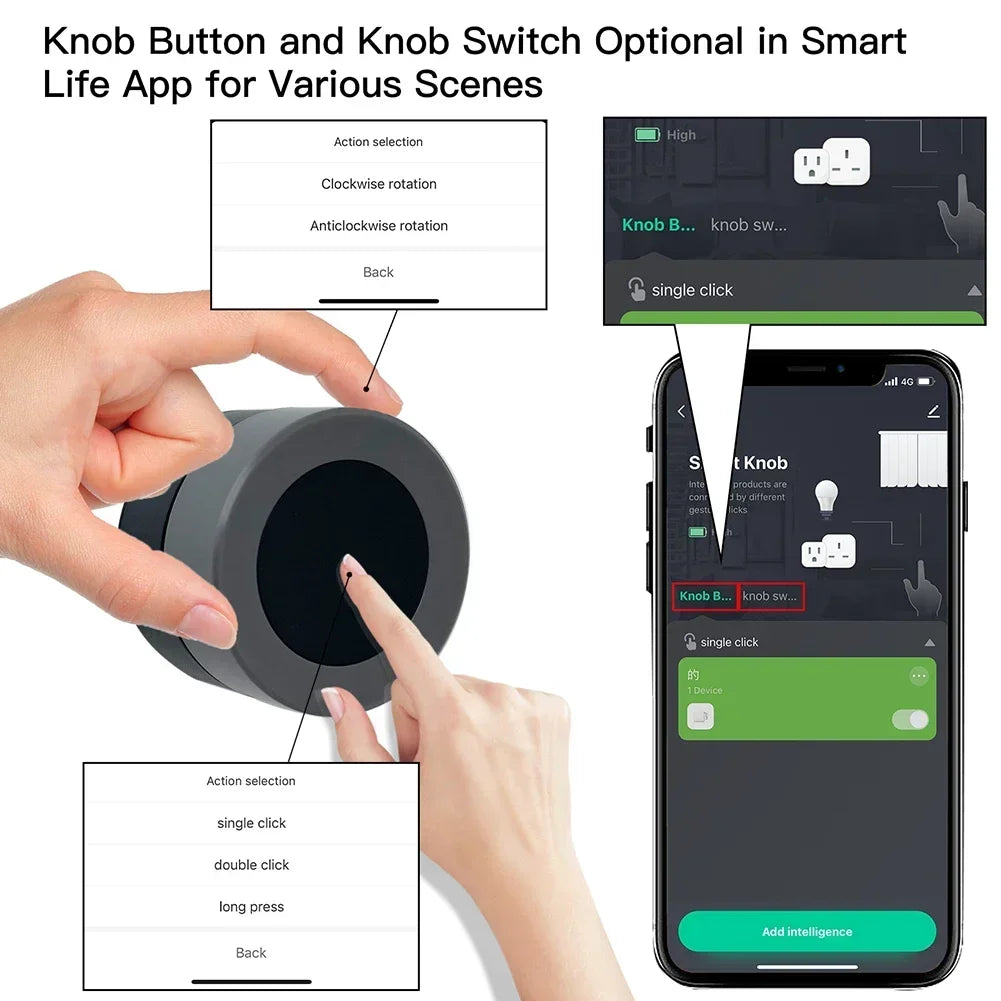 MOES ZigBee Smart Knob Switch Wireless Button Controller