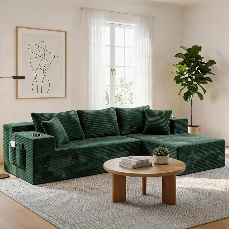 Realbear Modular Cloud Sectional Sofa With L Shaped Chaise