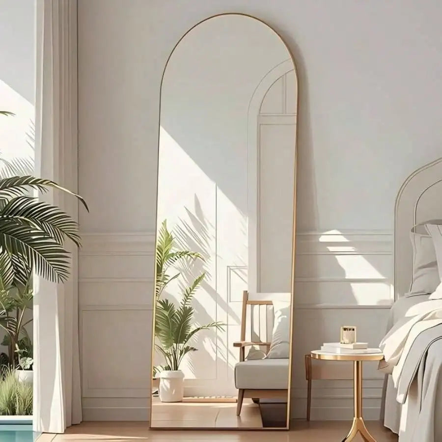 Arched Mirror For Wall And Floor Decor Elegant Home Reflection