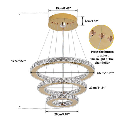 Vinilky Crystal Pendant Ceiling Light Fixture Modern Home Decor