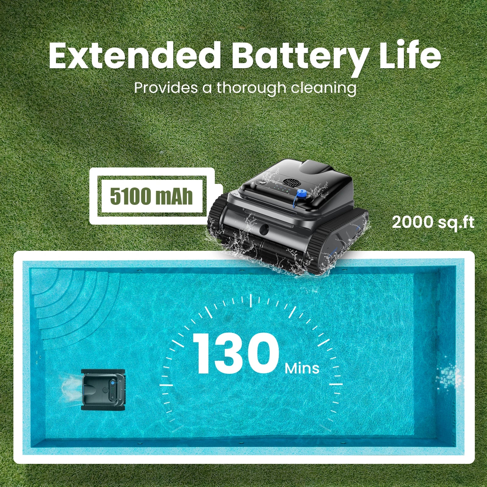 Vastorm Y50S Cordless Robotic Pool Cleaner Self Parking