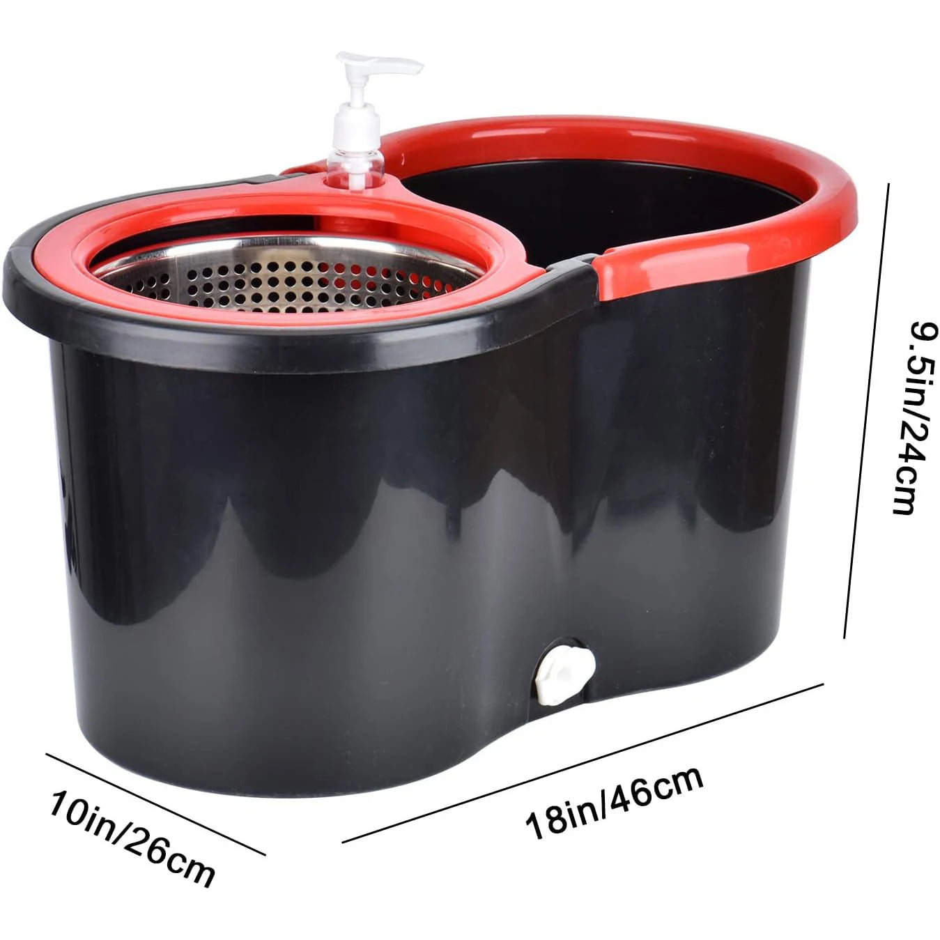 NONECN Spin Mop Bucket Set Wring System Three Microfiber Heads