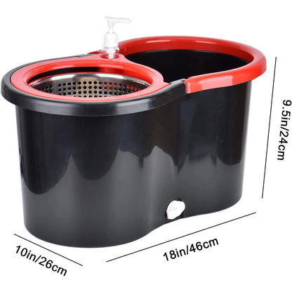 NONECN Spin Mop Bucket Set Wring System Three Microfiber Heads