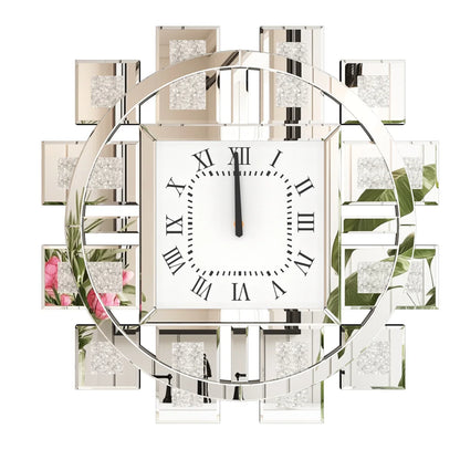 Decorative Wall Clock With Crystal Crushed Diamond Inlay Battery Operated