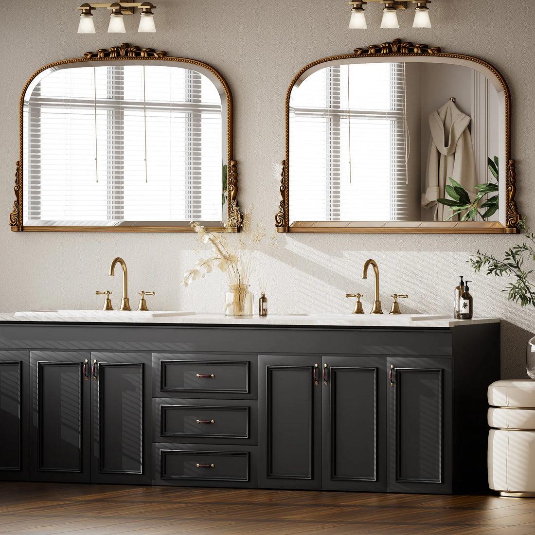 Beautypeak Arched Vanity Mirror Vintage Wall Mounted Personal Care