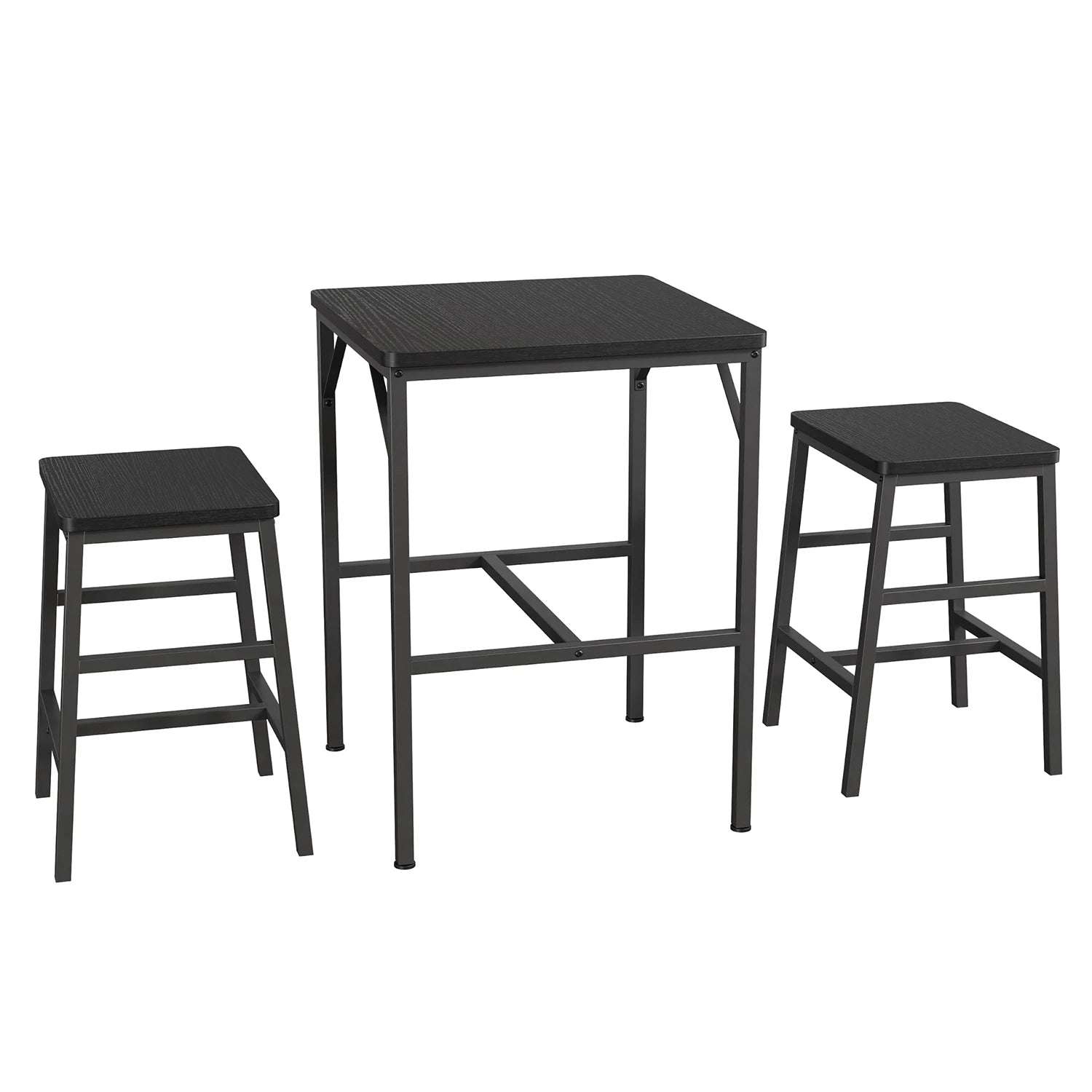 HiMISS Modern Pub Height Dining Table Set With Two Stools