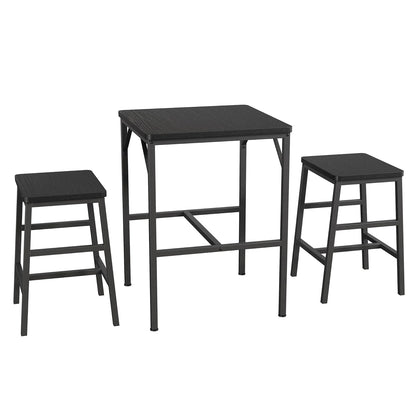HiMISS Modern Pub Height Dining Table Set With Two Stools