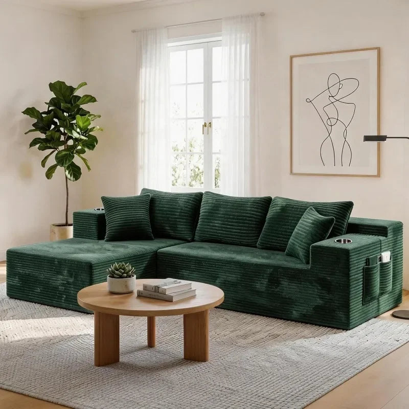 Realbear Modular Cloud Sectional Sofa With L Shaped Chaise
