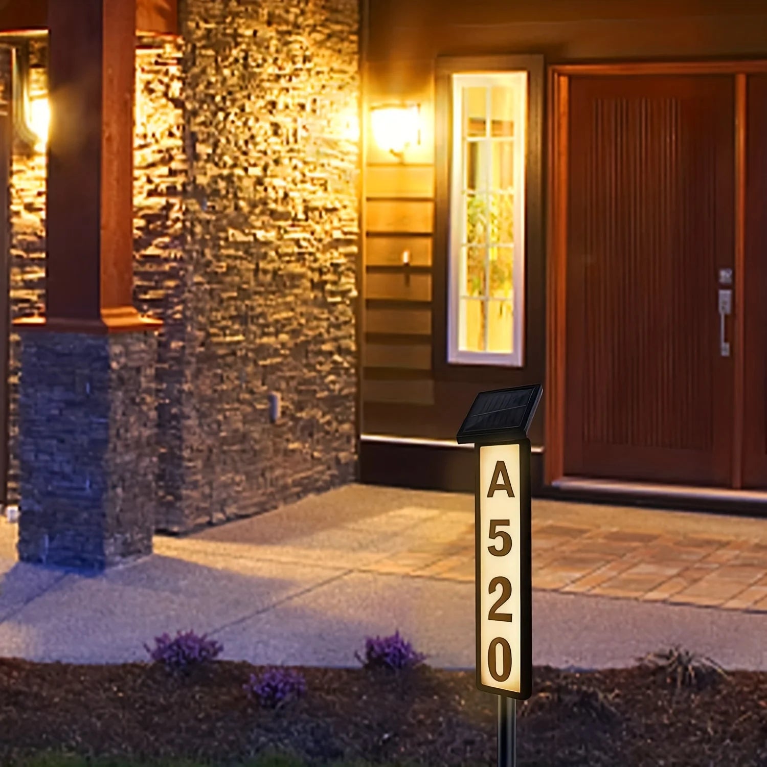 Solar Powered Ground Insert Lawn Light For Outdoor Address Signs