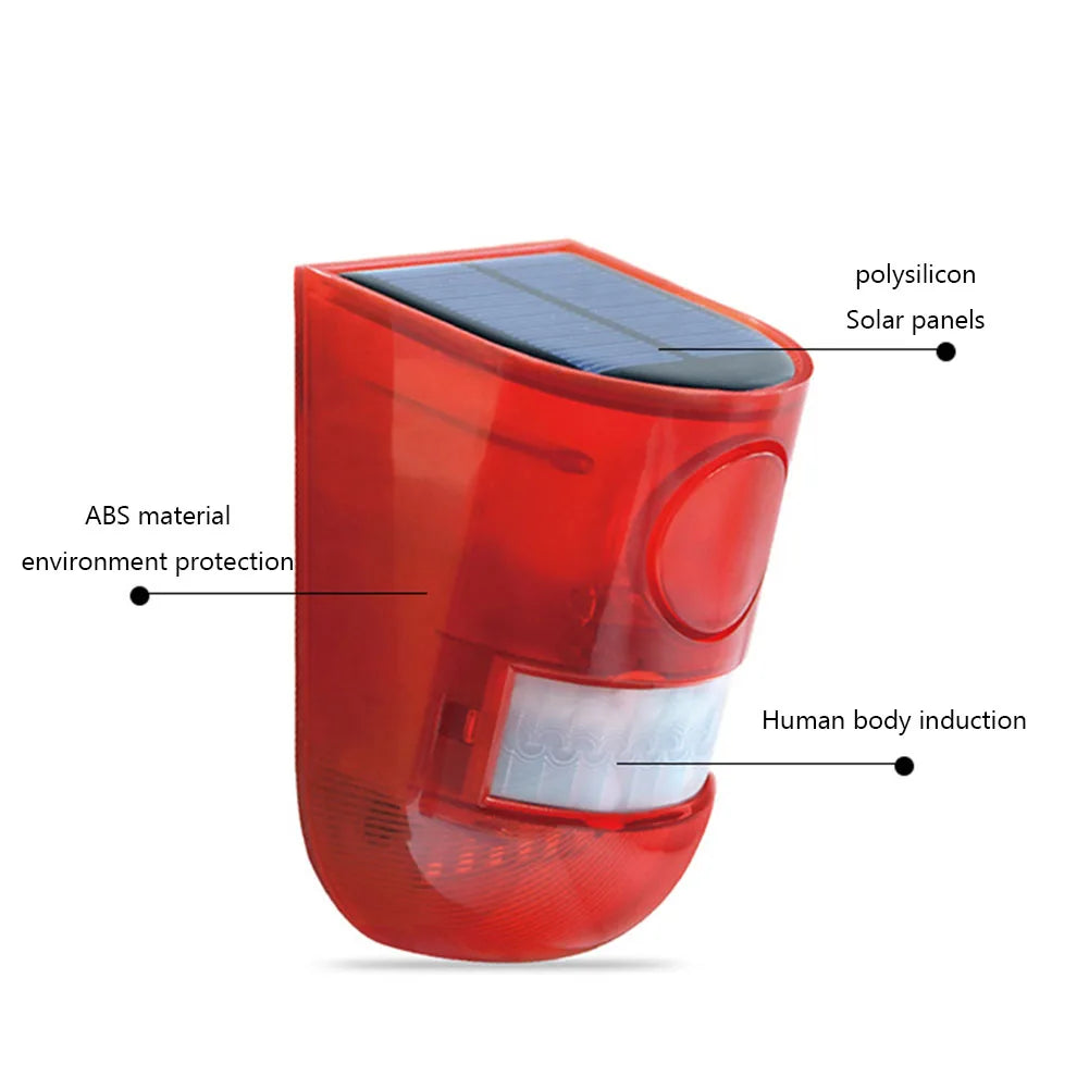 Solar Motion Sensor Alarm Waterproof Outdoor Security With Remote