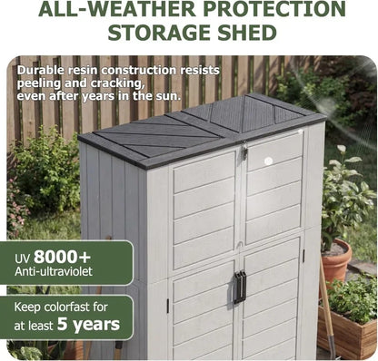 Aoxun Resin Outdoor Storage Shed With Floor For Patio