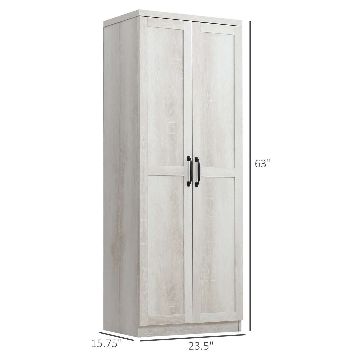 HOMCOM Rustic Freestanding Kitchen Storage Cabinet With Shelves