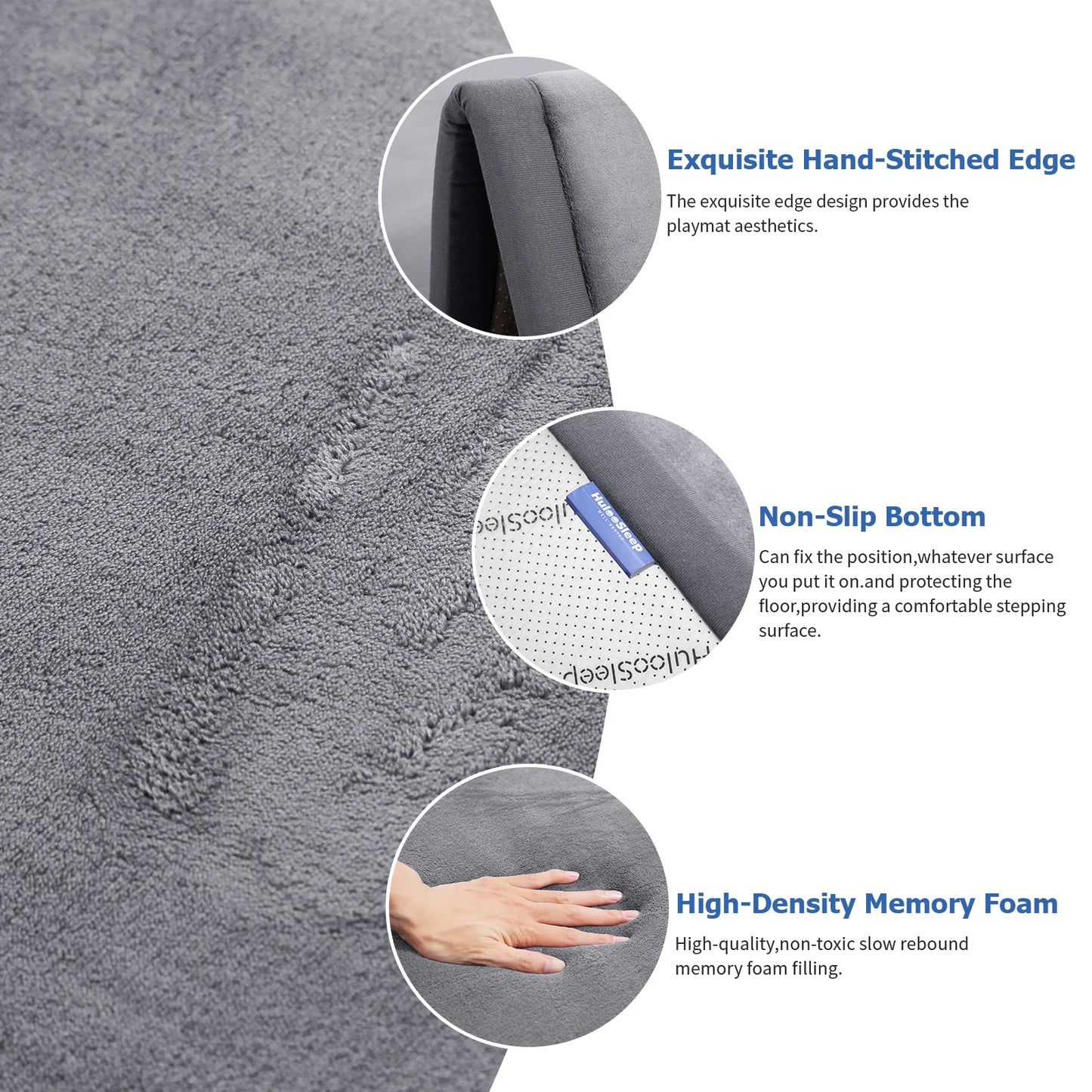 Huloo Sleep Memory Foam Playpen Mat With Non Slip Backing