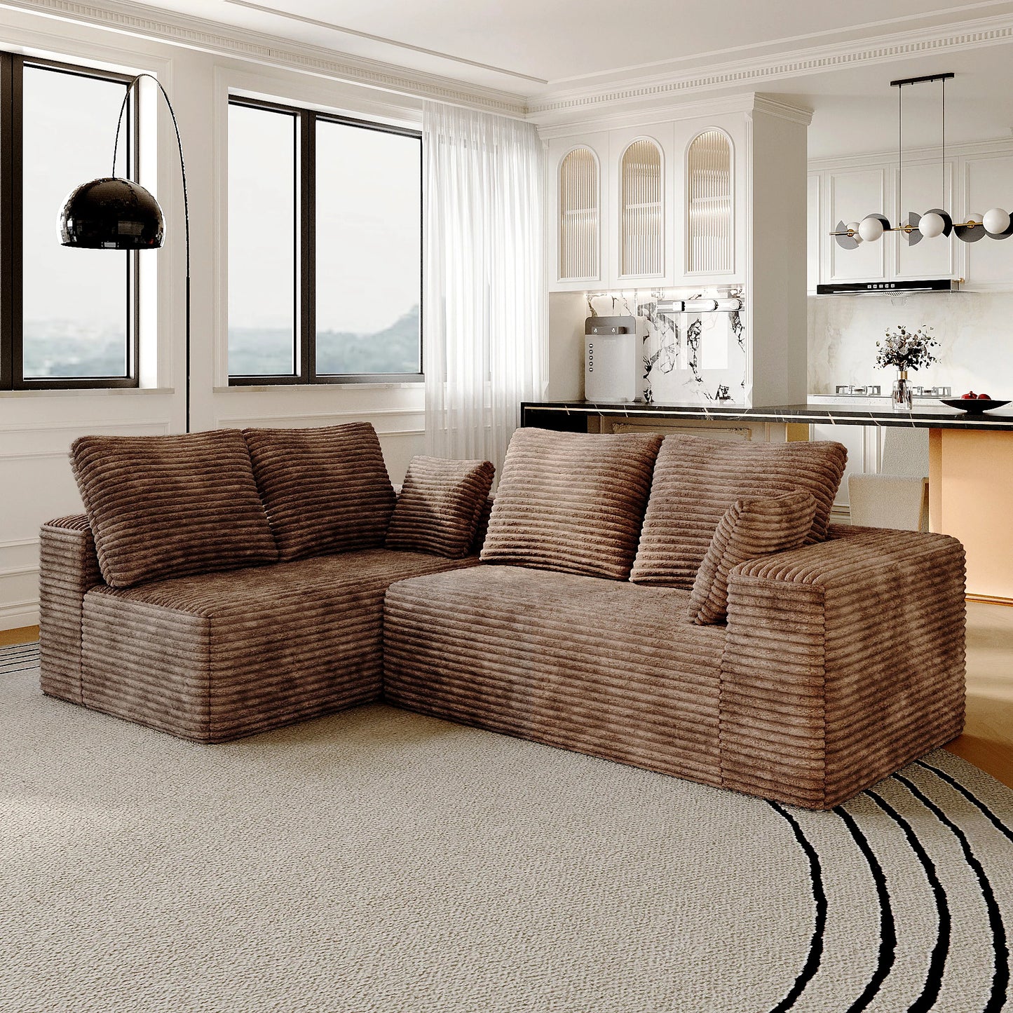 Sdorens L Shaped Cloud Sectional Sofa Modern Modular Couch