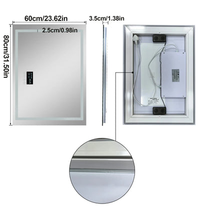Led Bathroom Mirror With Bluetooth Speaker Anti Fog Dimmable Backlit Lights