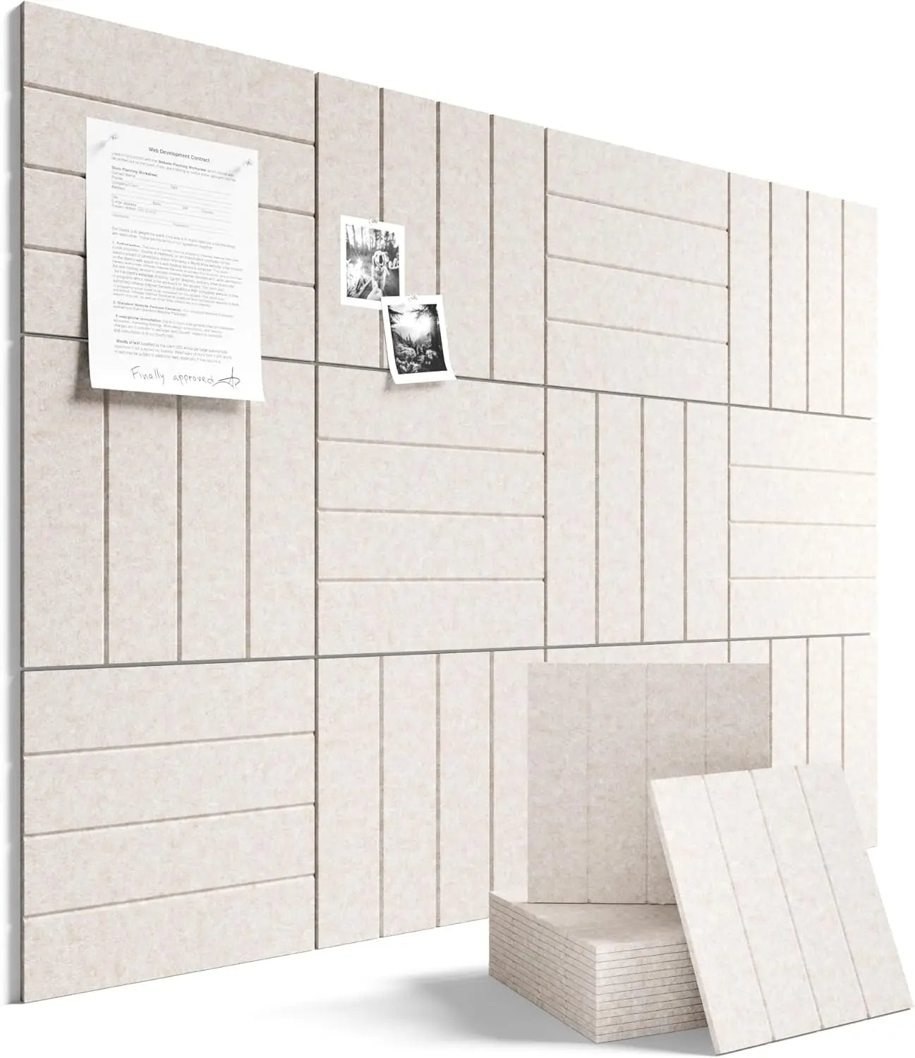 Felt Bulletin Board Tiles 12 Pack With Adhesive Tabs Office