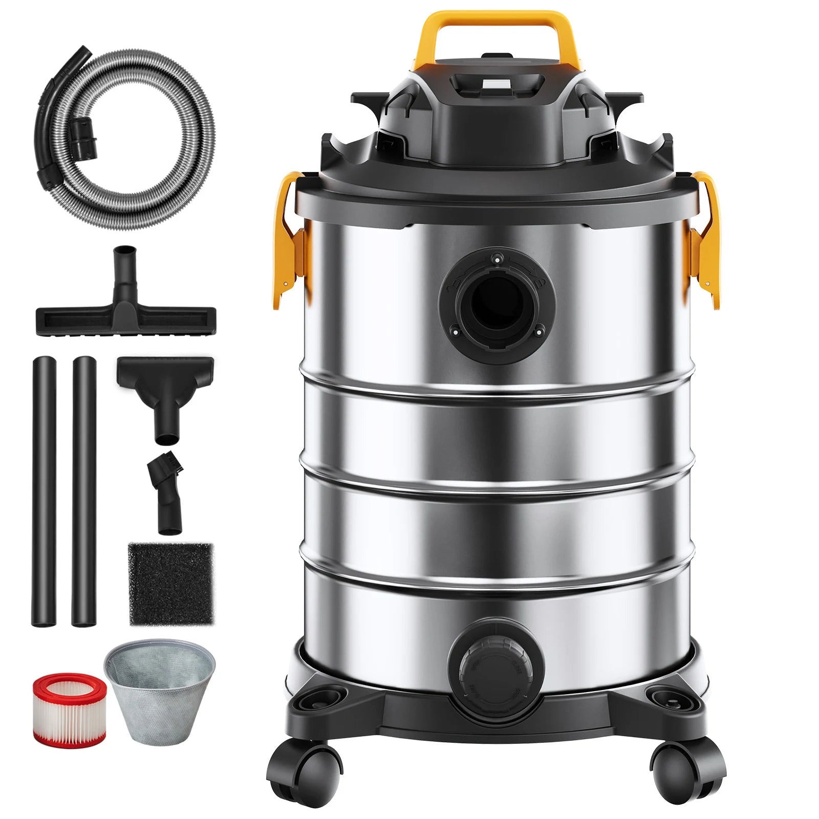 SucceBuy Stainless Steel Wet Dry Shop Vacuum Powerful Suction