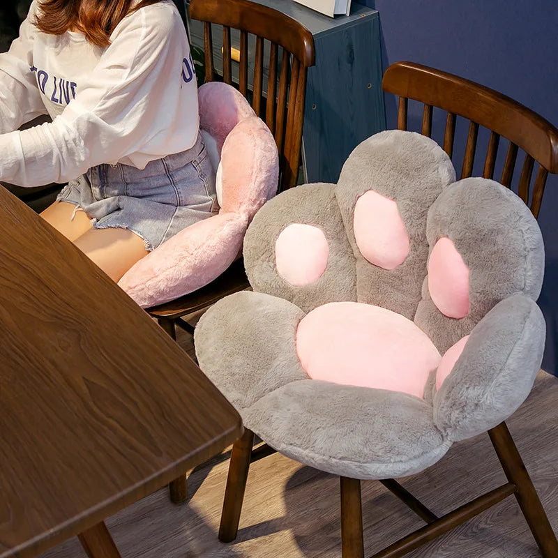 Soft Heart Shaped Cat Paw Plush Cushion