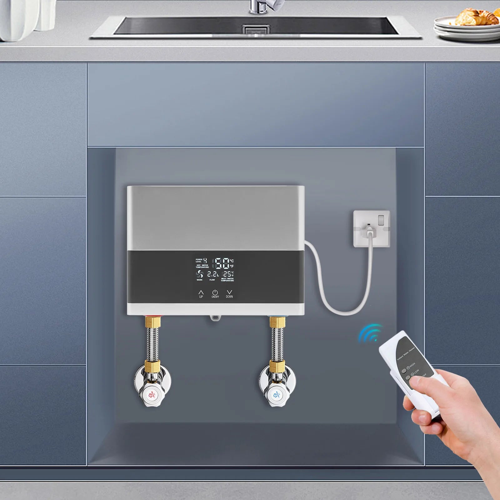 Sweetmile 110V 4000W Mini Electric Water Heater Instant Hot Water For Kitchen