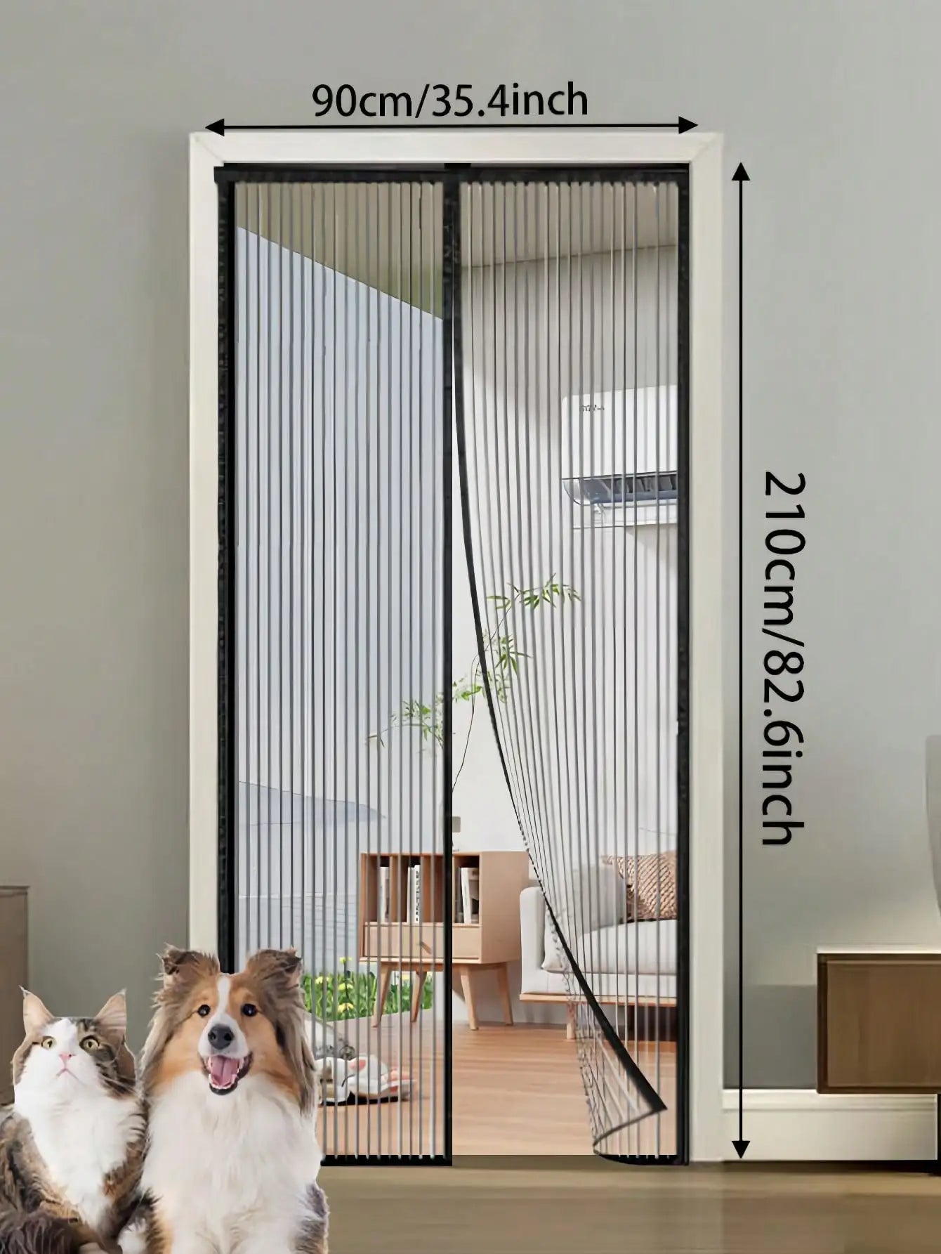 Summer Breathable Magnetic Mosquito Screen Door For Balcony Living Room