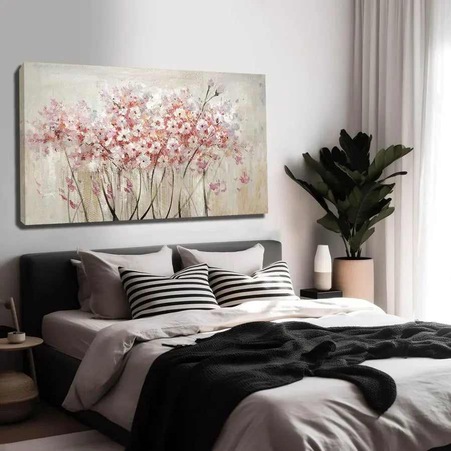Floral Oil Painting Canvas Art Wall Decor Modern Botanical For Living Room