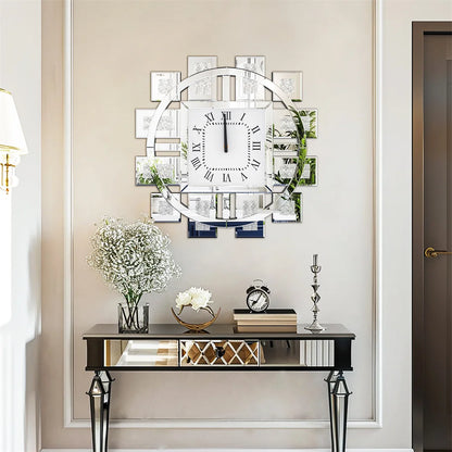 Decorative Wall Clock With Crystal Crushed Diamond Inlay Battery Operated