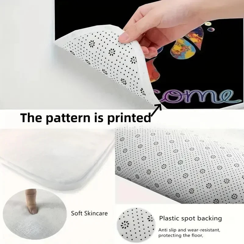 European Retro Geometric Polyester Rug Non Slip Living Room Mat