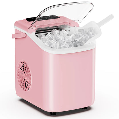 Portable Countertop Ice Maker With Rapid Ice Production And Handle