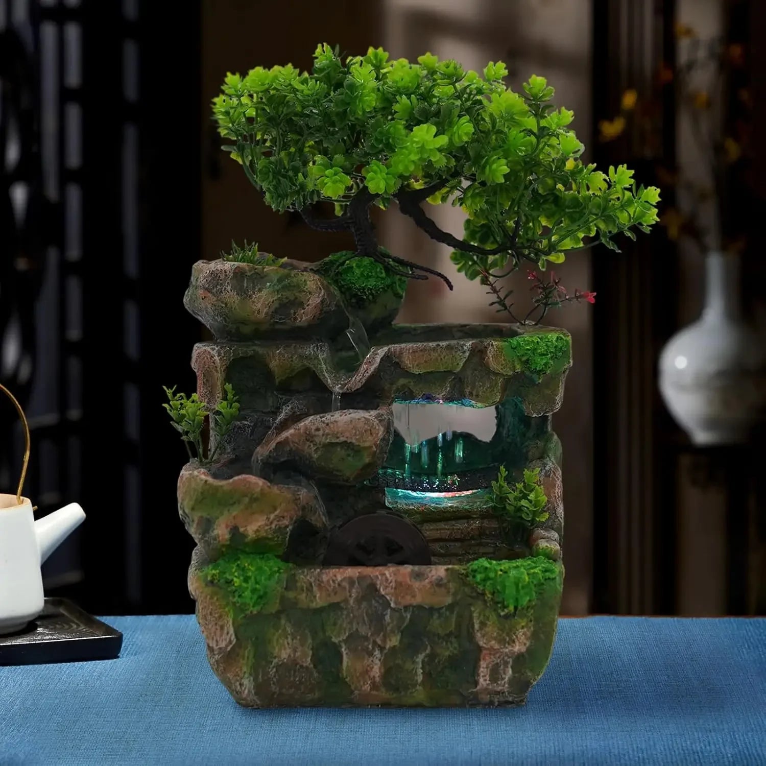 KONGKUNI Indoor Meditation Waterfall Fountain With Automatic Pump