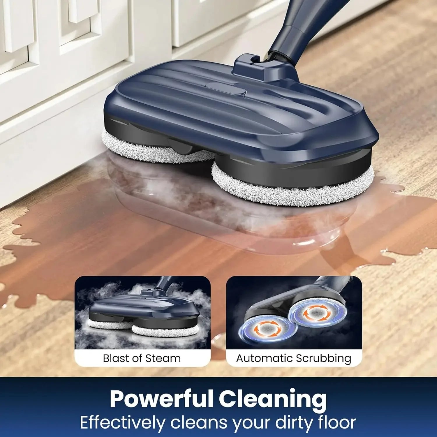 Devoac Lightweight Steam Mop With Rotating Pad For Floors