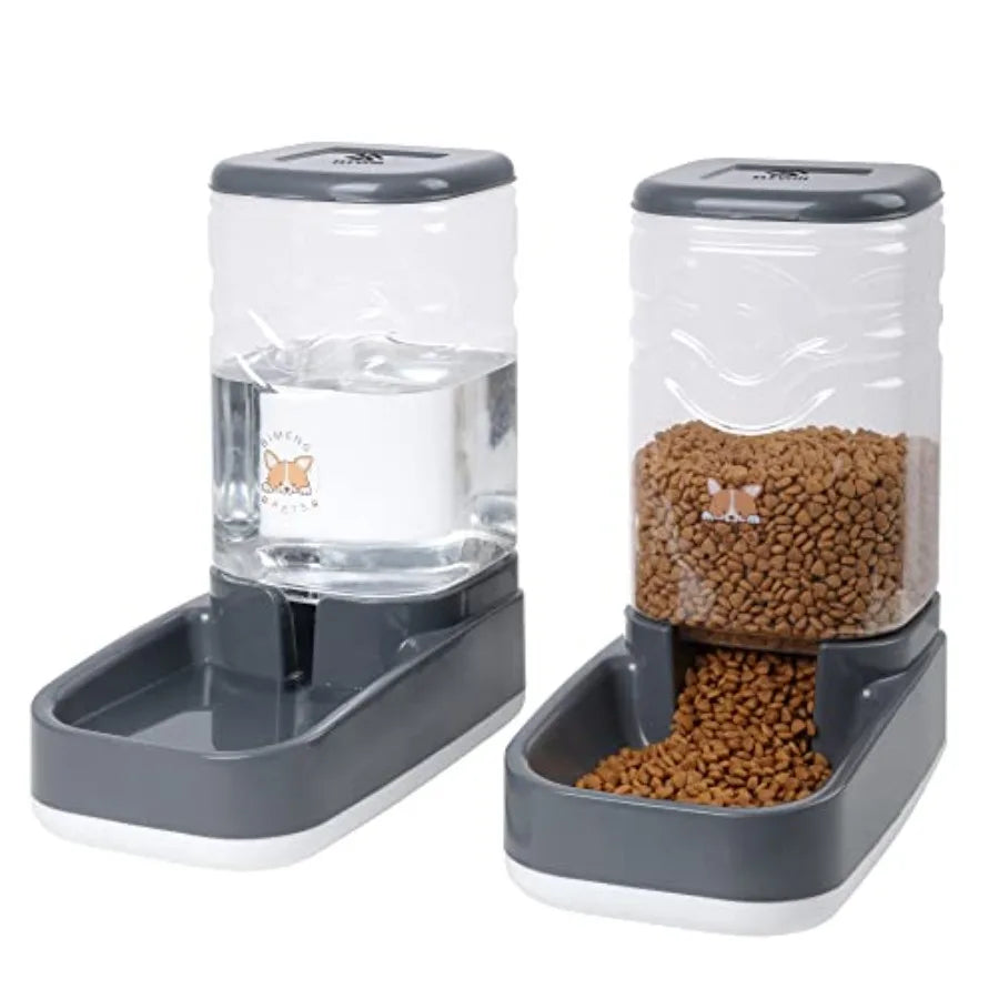 Automatic Cat Feeder With Gravity Food And Water Dispenser Bowl