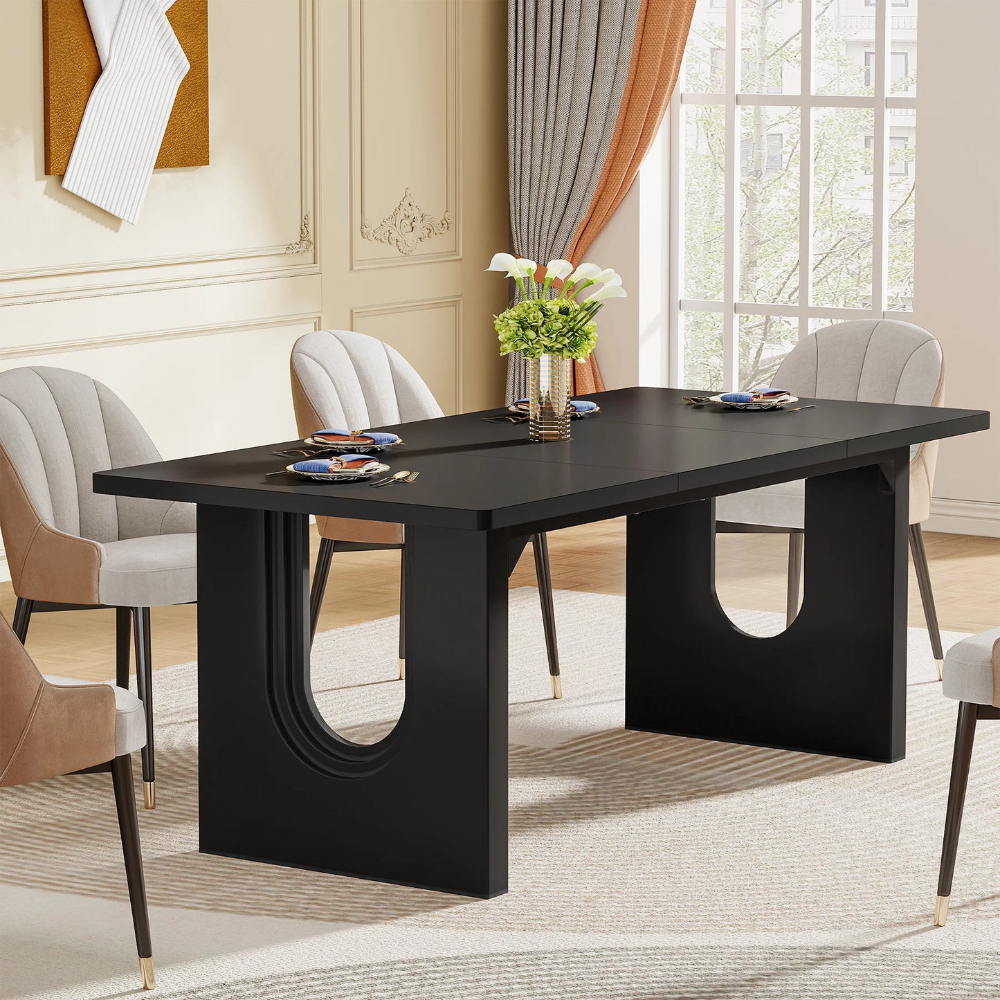 Tribesigns Modern Dining Table for Large Gatherings