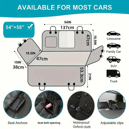 Dog Car Seat Cover Waterproof Hammock Nonslip Durable For Cars