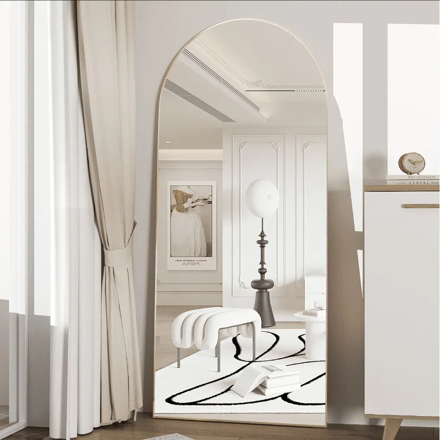 Arch Full Length Mirror With Stand And Wall Mount Frame