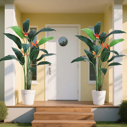 HiMISSCN Bird Of Paradise Artificial Plant 2-Piece Floor Decor