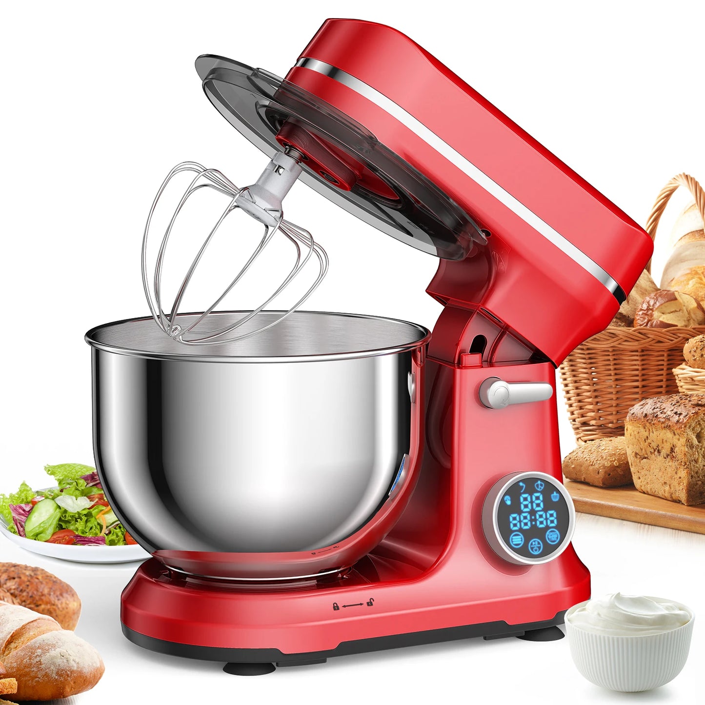 Biolomix 1200W Stand Mixer With 11 Speeds And OLED Display