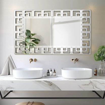 Venetian Art Mirror With Beveled Glass Edge For Living Room And Bathroom