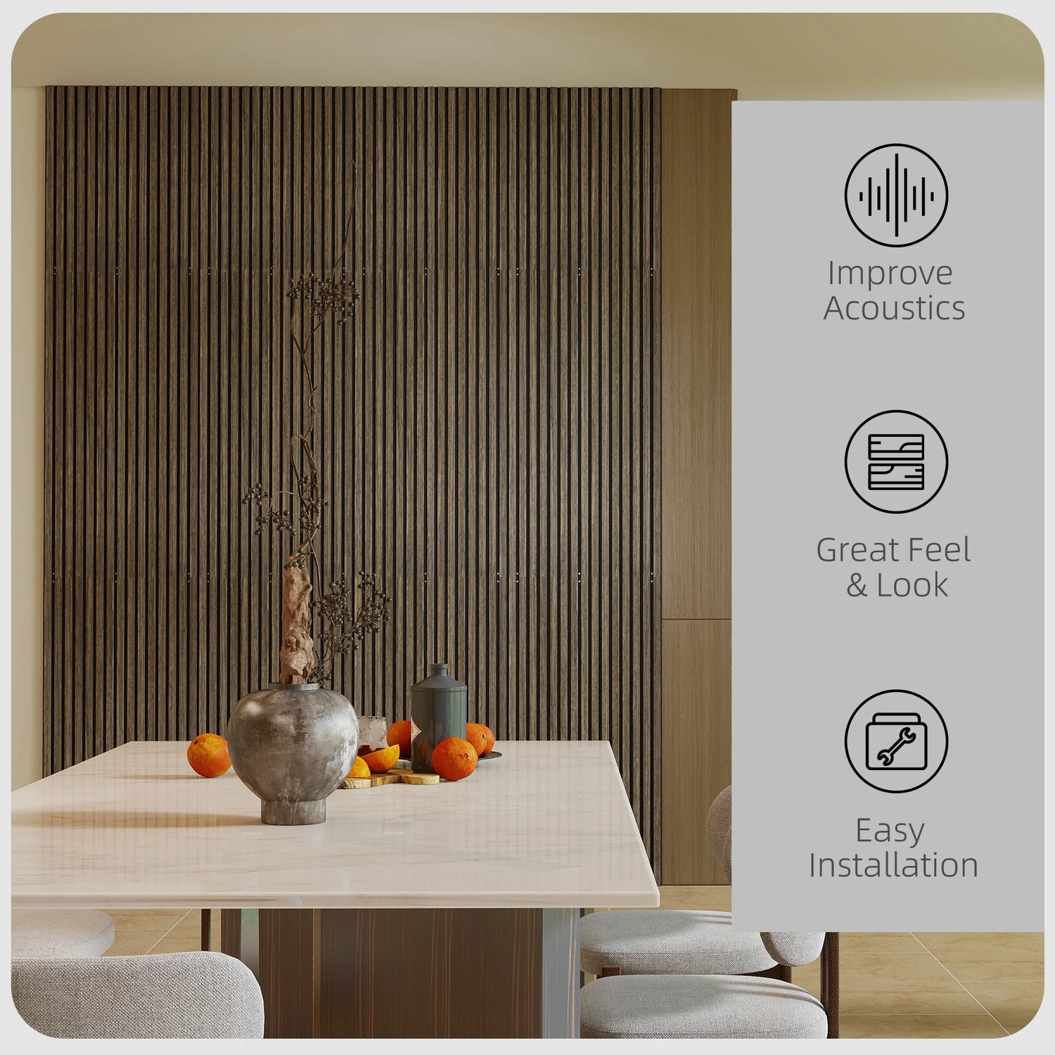 Modern Wood Slat Acoustic Panels For Wall Sound Absorption