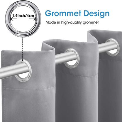 Premium Blackout Grommet Curtains With Heat Insulation And Light Blocking