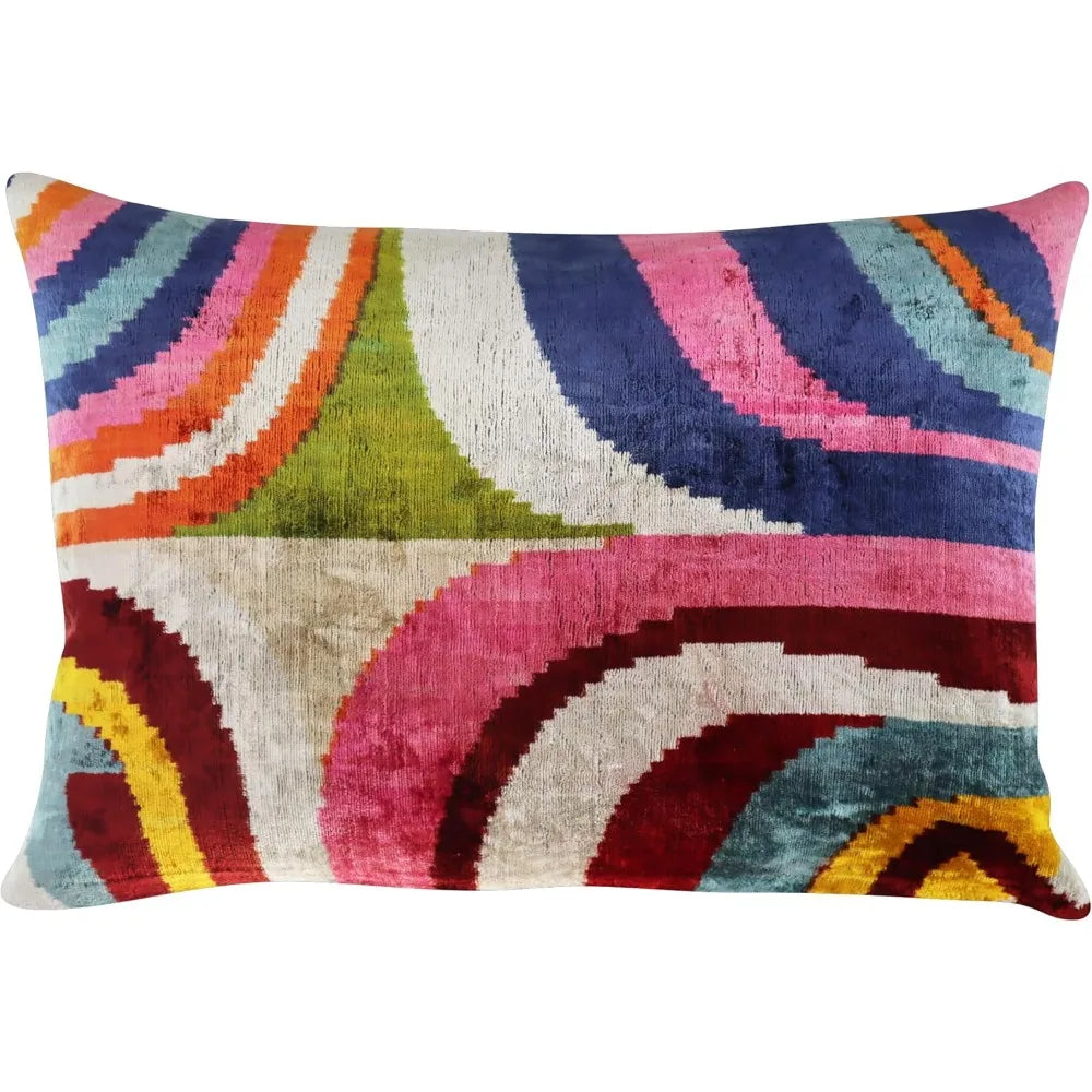 Silk Velvet Decorative Throw Pillow With Down Feather Fill