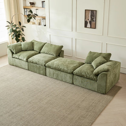 Yeflixvrau Modern Cloud L-Shaped Sofa With Ottoman