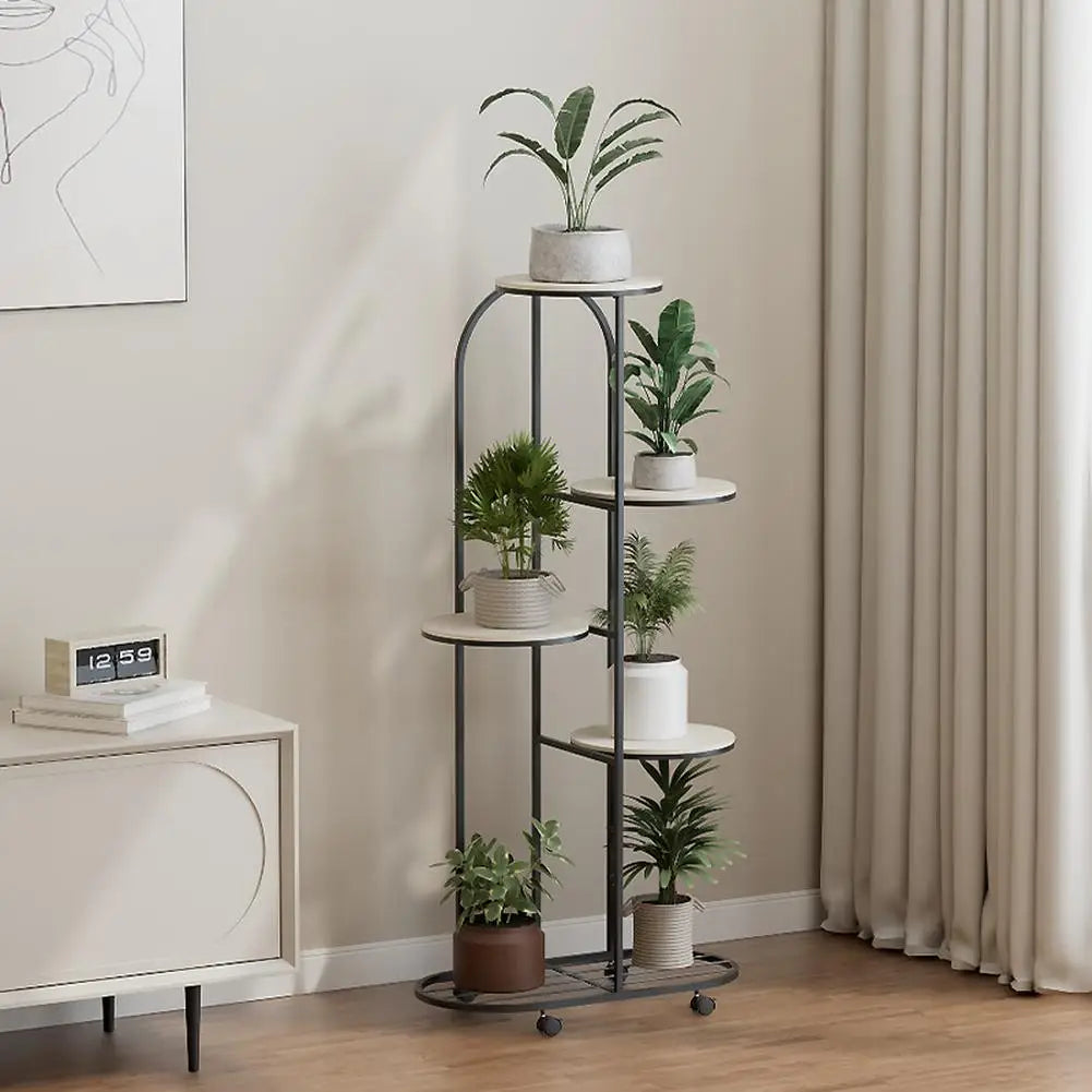 HiMISS 5-Tier Metal Plant Stand Indoor Outdoor Display