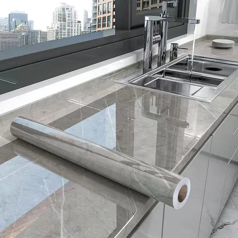 Marble Kitchen Peel and Stick PVC Wallpaper Film Countertops