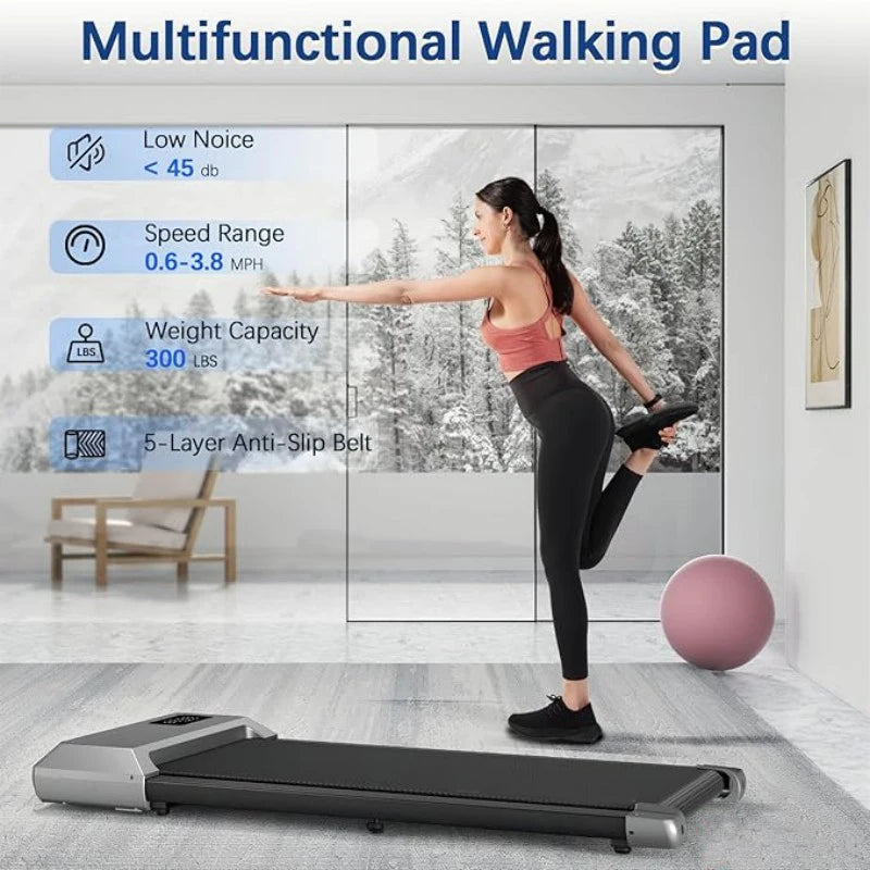 Superun 300lbs Capacity Treadmill 2.5HP 2in1 Walking Running Bluetooth LCD